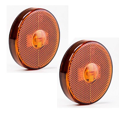 2 Lanterna Lateral Carreta Randon Noma Bivolt Âmbar Led