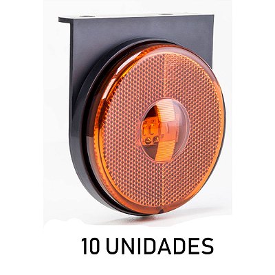 10 Lanterna Lateral Carreta Randon Bivolt Âmbar 3 Leds