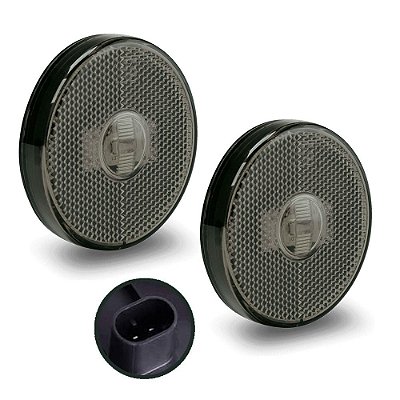 2 Lanterna Lateral Carreta Randon Noma Bivolt Fumê Led