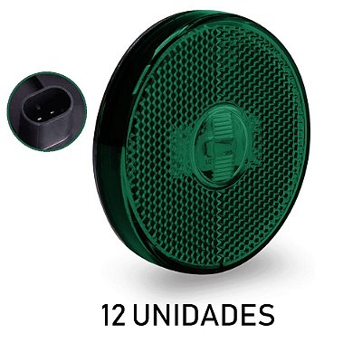 Lanterna Lateral Carreta Randon Bivolt Verde Led - 12 un