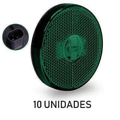 Lanterna Lateral Carreta Randon Bivolt Verde Led - 10 un