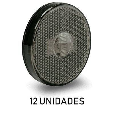 12 Lanterna Lateral Carreta Randon Bivolt Fumê Led
