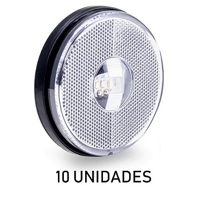 10 Lanterna Lateral Carreta Randon Bivolt Cristal 3 Leds