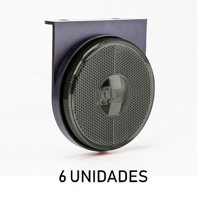 6 Lanterna Lateral Carreta Randon Bivolt Fumê 3 Leds