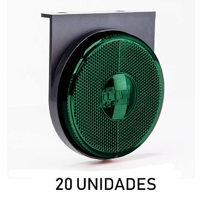 20 Lanterna Lateral Carreta Randon Bivolt Verde 3 Leds