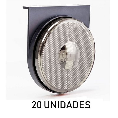 20 Lanterna Lateral Carreta Randon Bivolt Cristal 3 Leds
