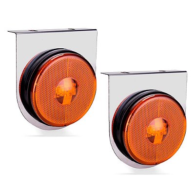 2 Lanterna Lateral Carreta Randon Bivolt Âmbar 3 Leds