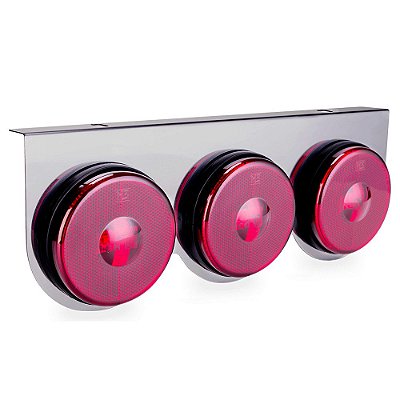 Lanterna 3 Marias Carreta Caminhão Led Vermelha Bivolt 85 mm