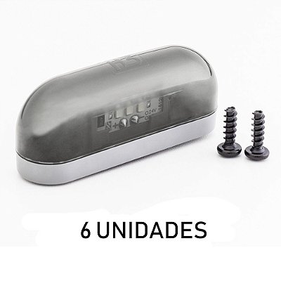 Kit Lanterna Luz de Placa Carreta Caminhão Led Cristal 6 un
