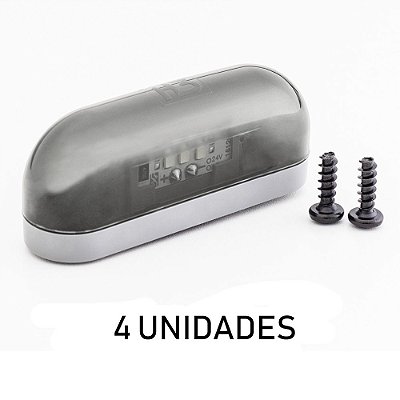 Kit Lanterna Luz de Placa Carreta Caminhão Led Cristal 4 un