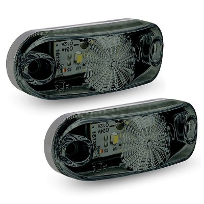 Kit Lanterna Delimitadora Carreta Caminhão Led Fumê 2 un