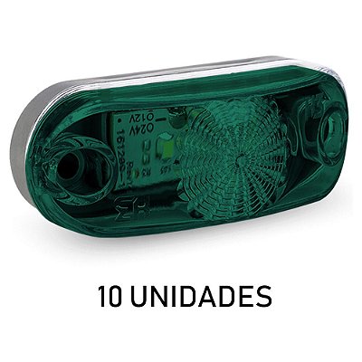 Kit Lanterna Delimitadora Carreta Caminhão Led Verde 10 u
