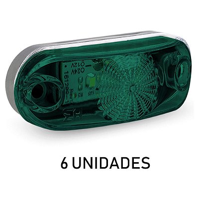 Kit Lanterna Delimitadora Carreta Caminhão Led Verde 6 un