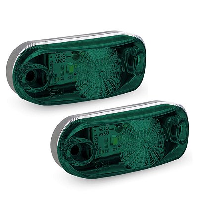 Kit Lanterna Delimitadora Carreta Caminhão Led Verde 2 un