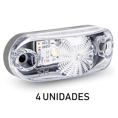 Kit Lanterna Delimitadora Carreta Caminhão Led Cristal 4 un