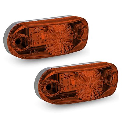 Kit Lanterna Delimitadora Carreta Caminhão Led Âmbar 2 uni