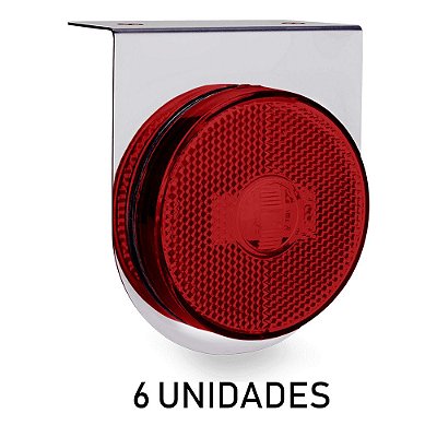 Lanterna Lateral Carreta Randon Bivolt Vermelha 3 Leds 6 un