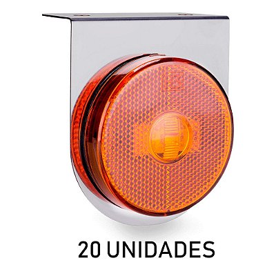 20 Lanterna Lateral Carreta Randon Bivolt Âmbar 3 Leds