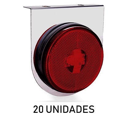 20 Lanterna Lateral Carreta Randon Bivolt Vermelha 3 Leds