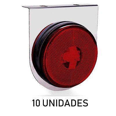 10 Lanterna Lateral Carreta Randon Bivolt Vermelha 3 Leds