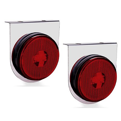 2 Lanterna Lateral Carreta Randon Bivolt Vermelha 3 Leds