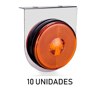 10 Lanterna Lateral Carreta Randon Bivolt Âmbar 3 Leds