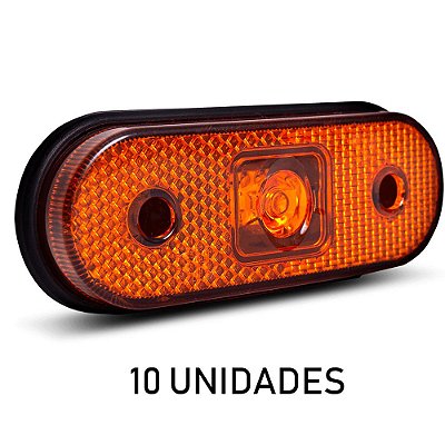 Kit 10 Lanterna Lateral Carreta Facchini Led Âmbar Bivolt