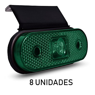 Kit 8 Lanterna Lateral Carreta Facchini Led Verde Bivolt