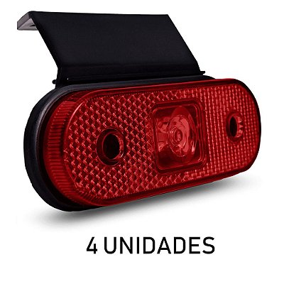 Kit 4 Lanterna Lateral Carreta Facchini Led Vermelha Bivolt