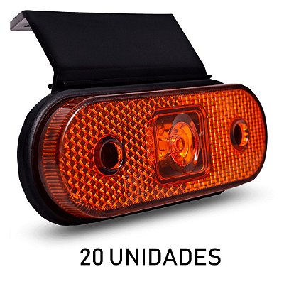 Kit 20 Lanterna Lateral Carreta Facchini Led Âmbar Bivolt
