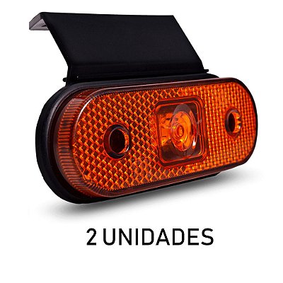 Kit 2 Lanterna Lateral Carreta Facchini Led Âmbar Bivolt