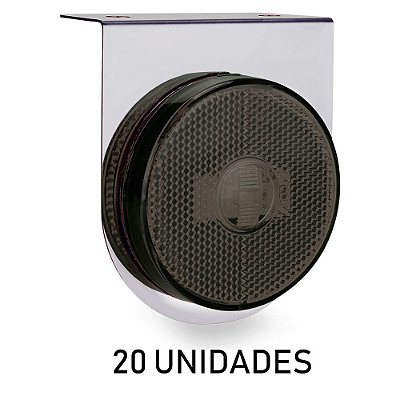20 Lanterna Lateral Carreta Randon Bivolt Fumê 3 Leds