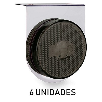 Lanterna Lateral Carreta Randon Bivolt Fumê 3 Leds 6 un