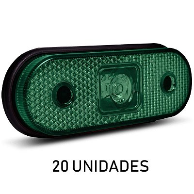 20 Lanterna Lateral Carreta Facchini Led Verde Bivolt