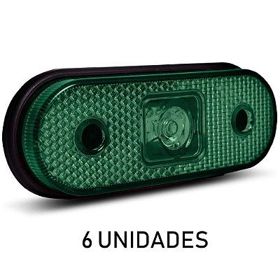 Kit 6 Lanterna Lateral Carreta Facchini Led Verde Bivolt