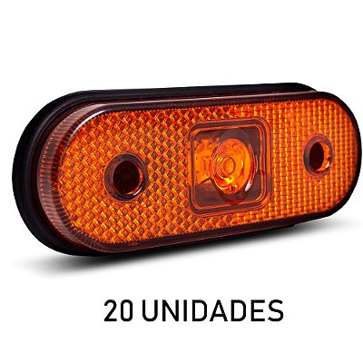 Kit 20 Lanterna Lateral Carreta Facchini Led Âmbar Bivolt