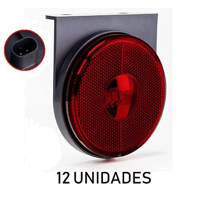 12 Lanterna Lateral Carreta Randon Bivolt Vermelha 3 Leds