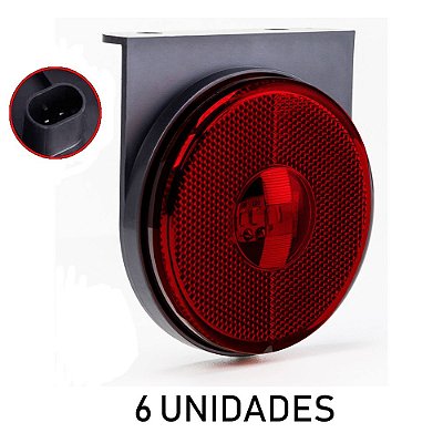 6 Lanterna Lateral Carreta Randon Noma Bivolt Vermelha Led