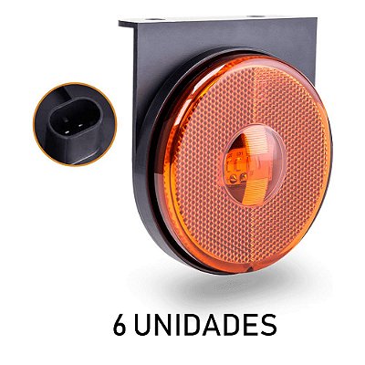 Lanterna Lateral Carreta Randon Noma Bivolt Âmbar 3 Leds 6 u