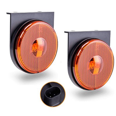 Lanterna Lateral Carreta Randon Noma Bivolt Âmbar 3 Leds 2 u