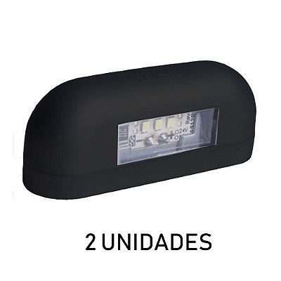 Kit Lanterna Luz de Placa Carreta Caminhão Led Preta 2 un