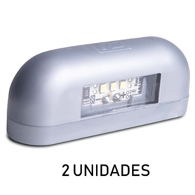 Kit Lanterna Luz de Placa Carreta Caminhão Led Cinza 2 un