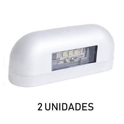 Kit Lanterna Luz de Placa Carreta Caminhão Led Branca 2 un