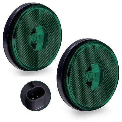 2 Lanterna Lateral Carreta Randon Noma Bivolt Verde Led