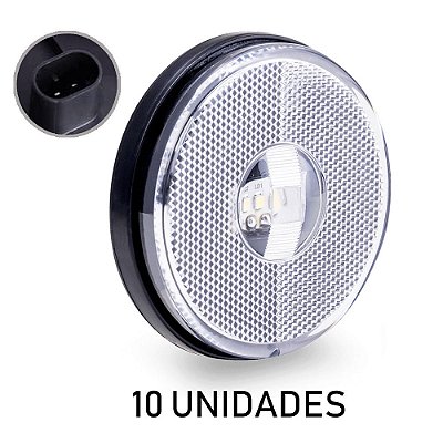 10 Lanterna Lateral Carreta Randon Bivolt Cristal 3 Leds