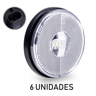 Lanterna Lateral Carreta Randon Noma Bivolt Cristal Led 6 u