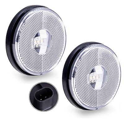 Lanterna Lateral Carreta Randon Bivolt Cristal 3 Leds 2 un