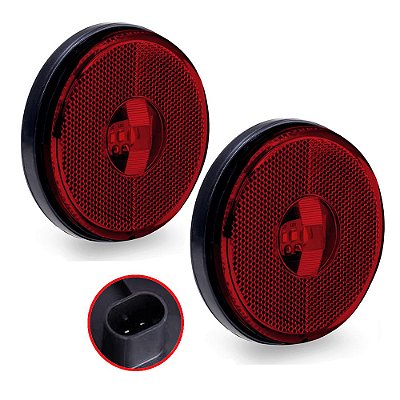 Lanterna Lateral Carreta Randon Bivolt Vermelha 3 Leds 2 un