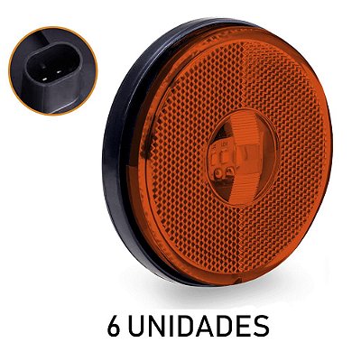 Lanterna Lateral Carreta Randon Bivolt Âmbar 3 Leds - 6 un