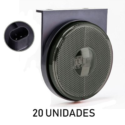 20 Lanterna Lateral Carreta Randon Bivolt Fumê 3 Leds